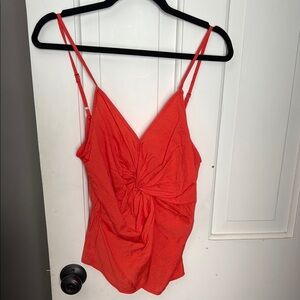 Vici Red Ruched Tie Front Camisole